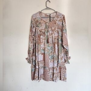 Dress Forum Sage/ Lavender Multi | Patchwork Sewing Boho Dress size Small